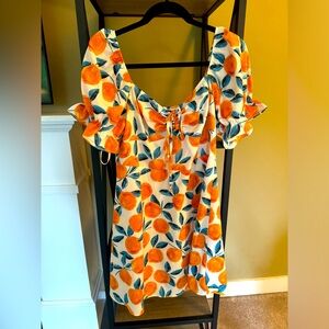 Fruit Dress with Oranges. XL. SHEIN. No signs of wear.